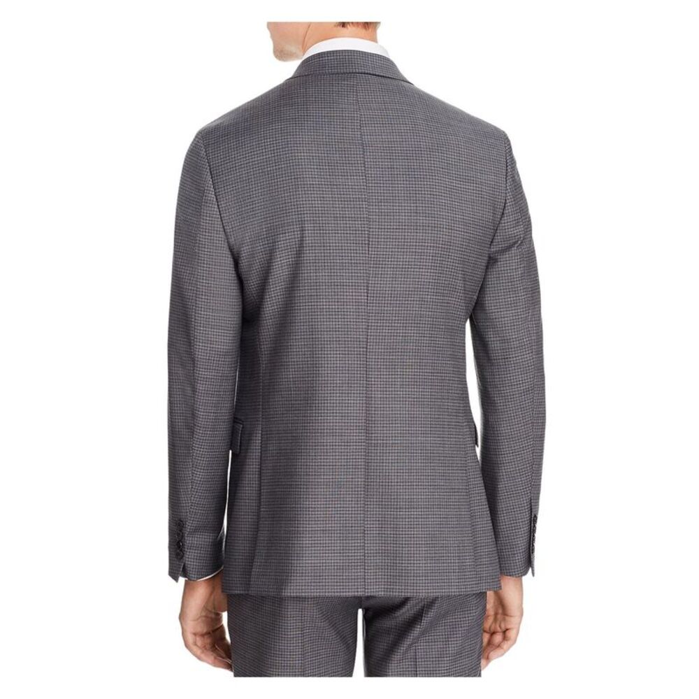 THEORY Mens Chambers Gray Single Breasted, Check Wool Blend Blazer Jacket 42L - Picture 2 of 4